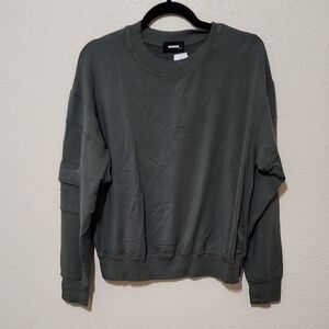 Monrow Gray Crewneck Sweater with Relaxed Fit